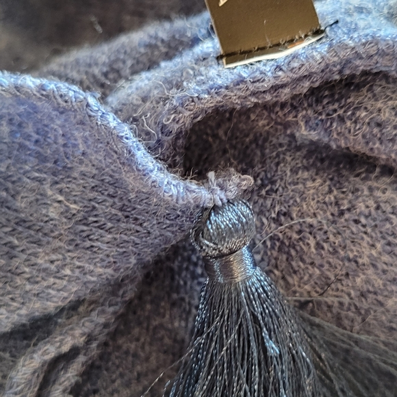 Blue Wool Hooded Poncho - Picture 3 of 3